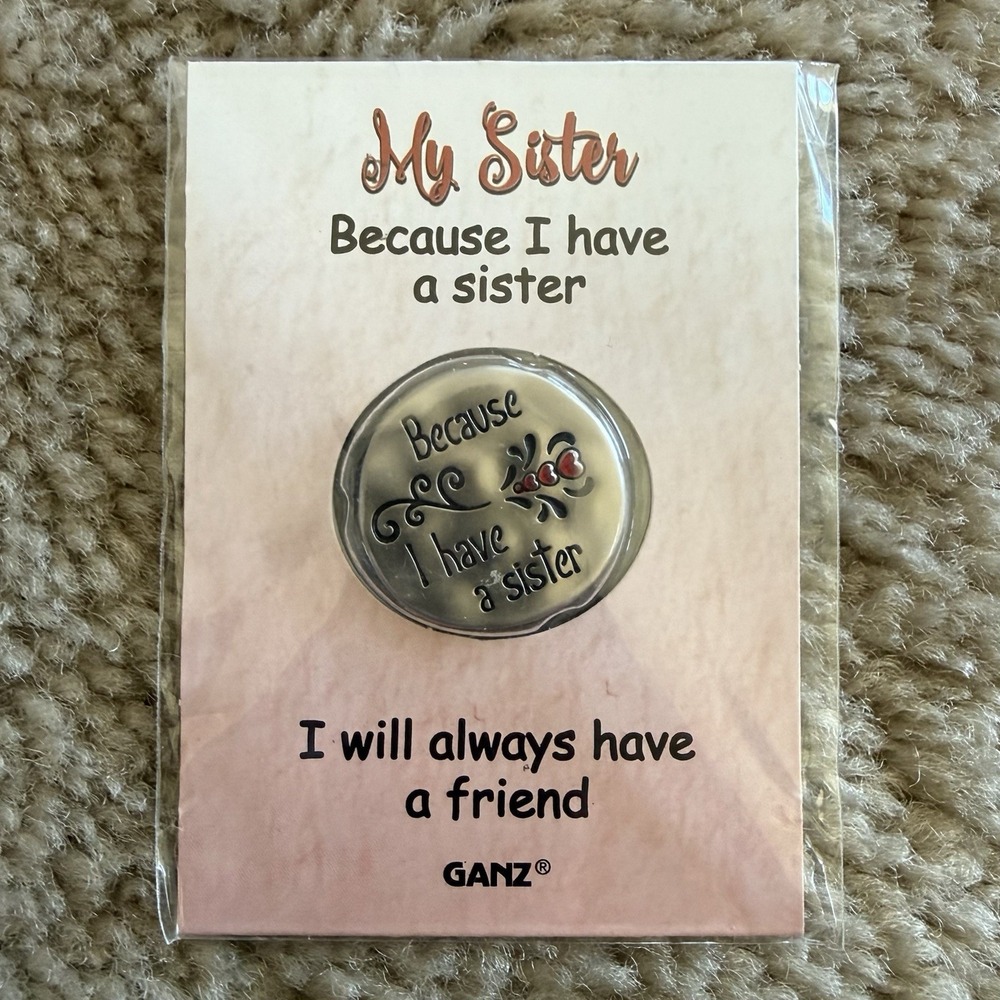 Ganz My Sister Pocket Token Charm Coin Friend Friendship Keepsake Gift NEW
